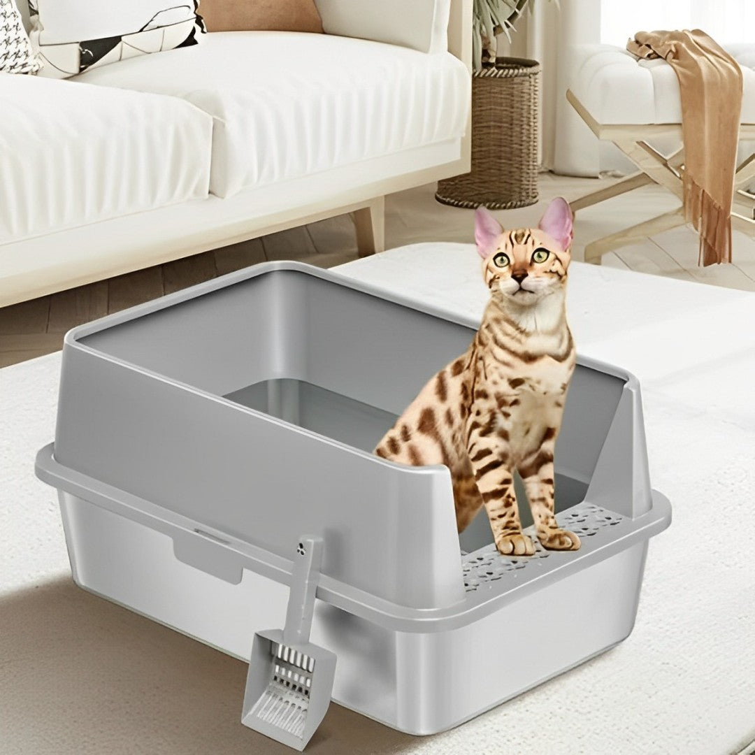 Cat Litter Box - Stainless Steel Hygienic and Odor-Free