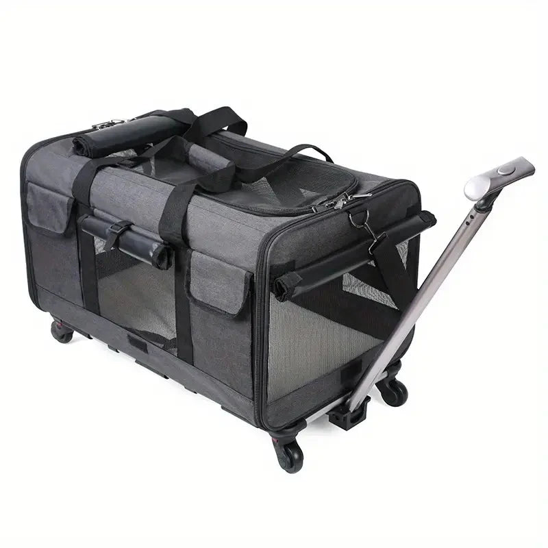 large cat travel carrier color black