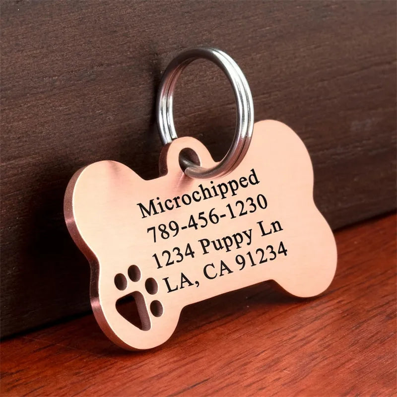 Stainless Steel Personalized Pet Tag with Anti-Lost Feature