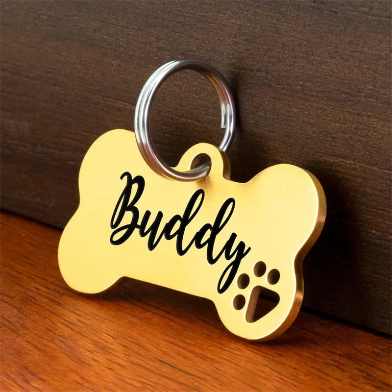 Custom Engraved Pet Tag with Reflective Surface for Cats and Dogs