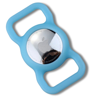 Silicone AirTag case for GPS tracking on pet collars blue