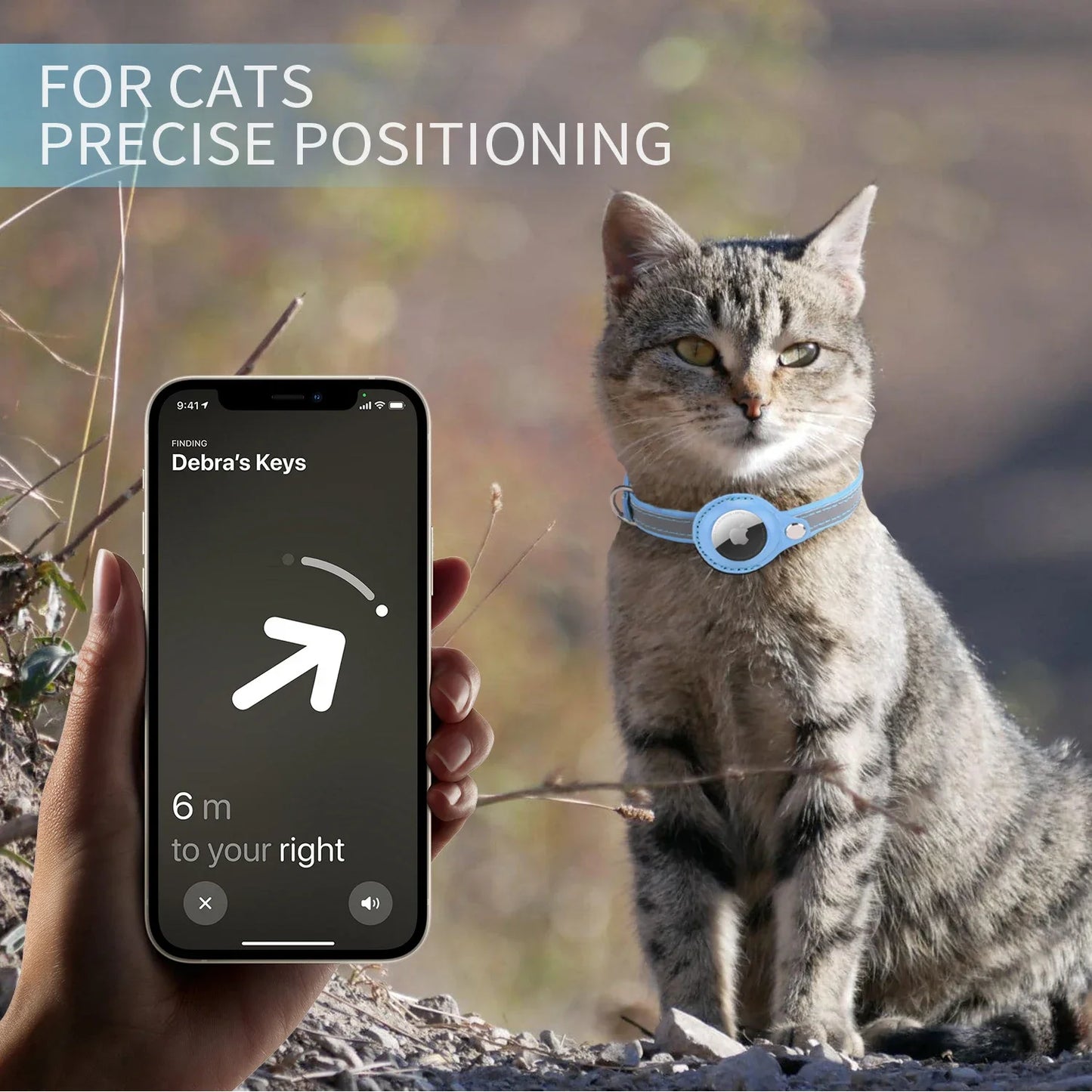 Reflective Cat Collar with Airtag Holder - Anti-Lost Protection