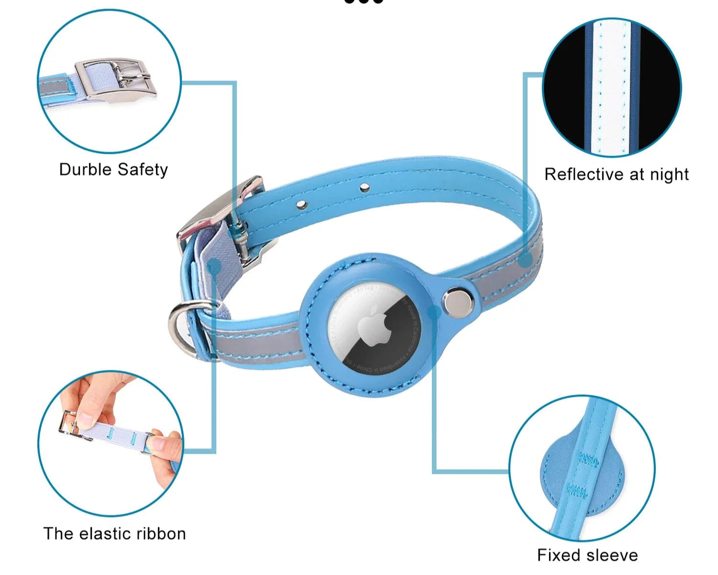 Reflective Cat Collar with Airtag Holder - Anti-Lost Protection