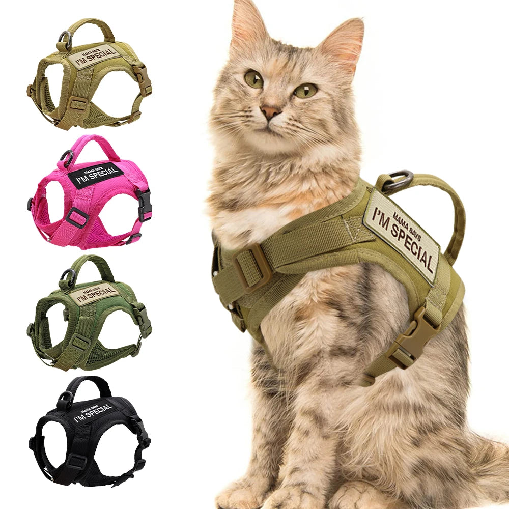 Tactical Nylon Cat Harness with Handle