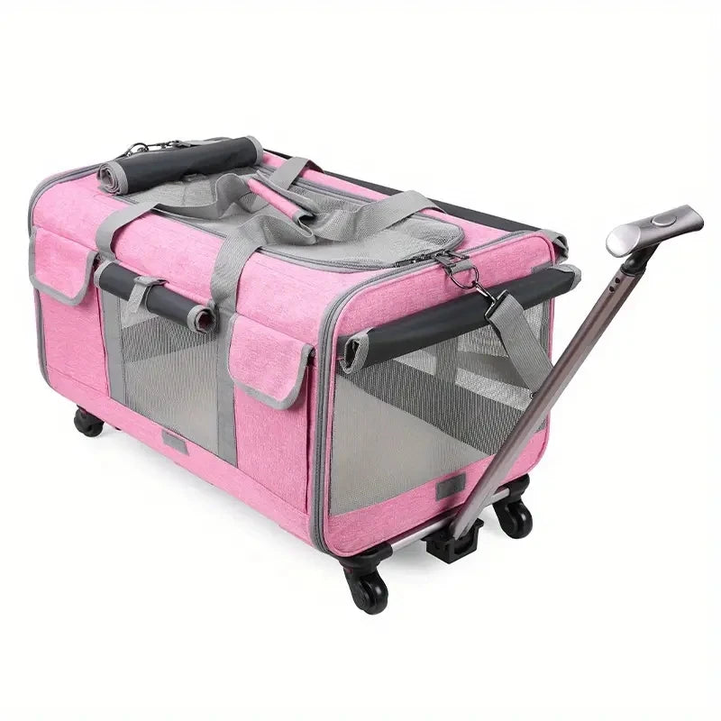 large cat travel carrier color pink