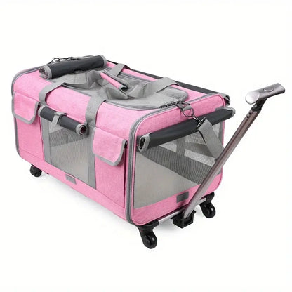 large cat travel carrier color pink